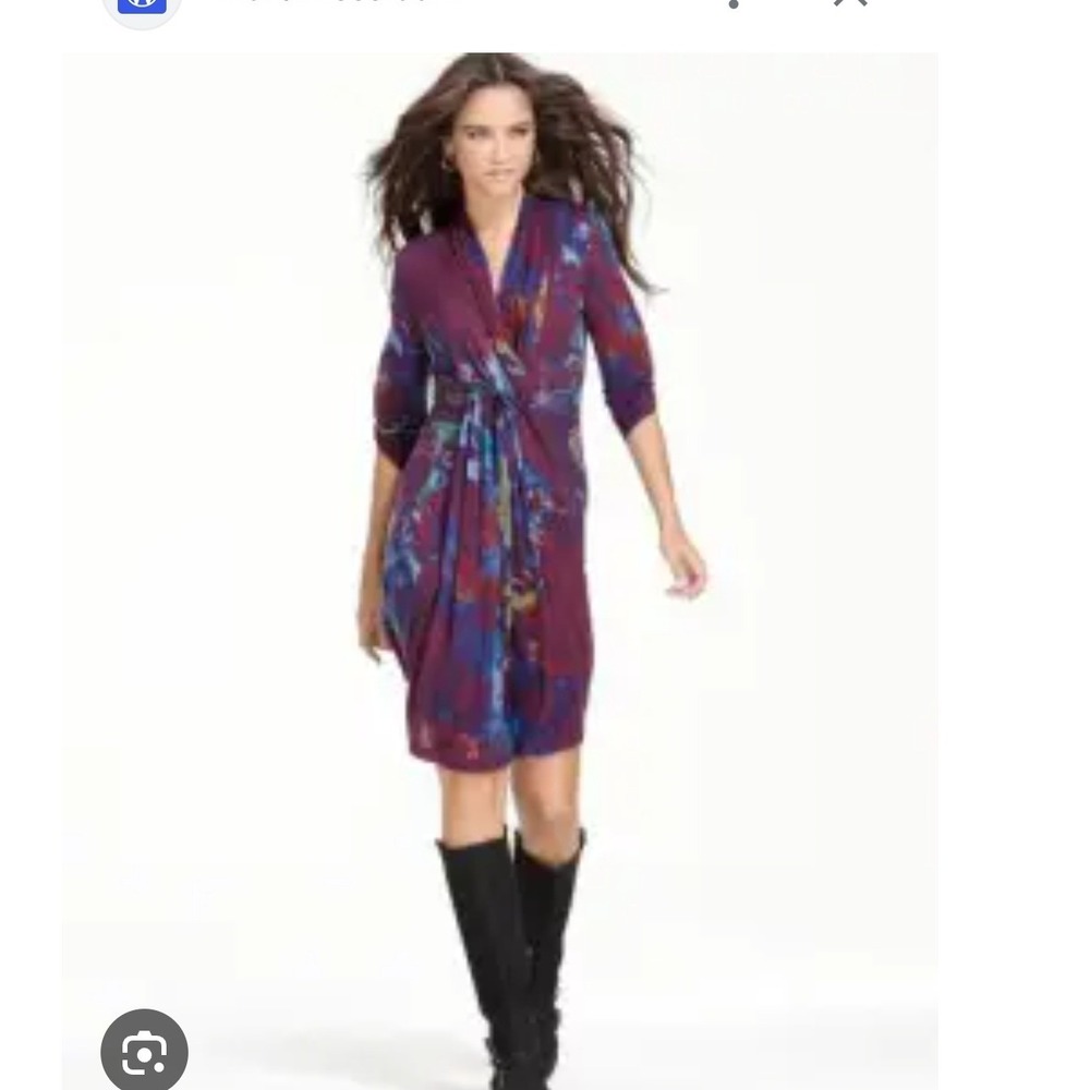 Rachel Roy Abstract Print Wrap Dress Womens S officecore career sexy going out